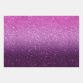 Modern Roze Glitter Patroon Ombre Inpakpapier Vel (Voorkant)