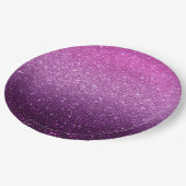Modern Roze Glitter Patroon Ombre Papieren Bordje (Gekanteld)