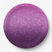 Modern Roze Glitter Patroon Ombre Papieren Bordje (Voorkant)