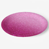 Modern Roze Glitter Patroon Ombre Papieren Bordje (Gekanteld)