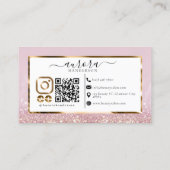 Modern Roze Glitter Visitekaartje (Achterkant)