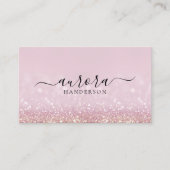 Modern Roze Glitter Visitekaartje (Voorkant)