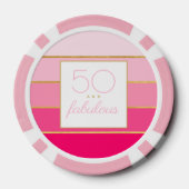 Modern Roze & Goud 50 en fantastische verjaardag Poker Chips (Achterkant)
