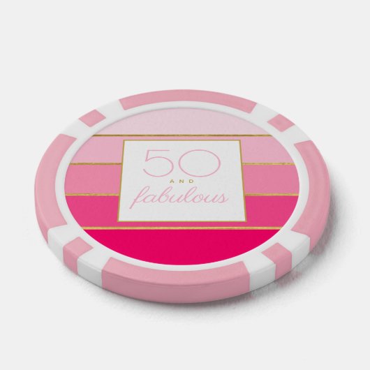 Modern Roze & Goud 50 en fantastische verjaardag Poker Chips (Enkel)