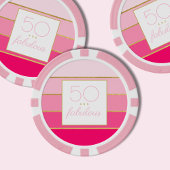 Modern Roze & Goud 50 en fantastische verjaardag Poker Chips