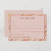 Modern Roze Goud Abstract Elegant Cadeaubon (Voorkant / Achterkant)
