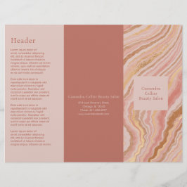 Modern Roze Goud Abstract Elegante Trifold Brochur