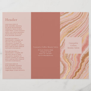 Modern Roze Goud Abstract Elegante Trifold Brochur