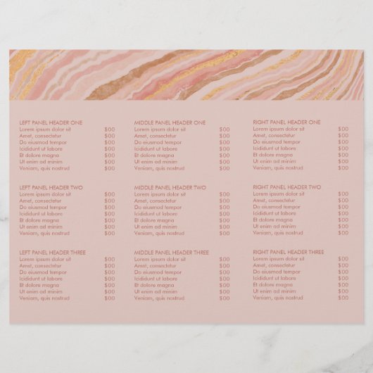 Modern Roze Goud Abstract Elegante Trifold Brochur (Achterkant)