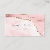 Modern roze goud Agaat Beauty Visitekaartje (Voorkant)