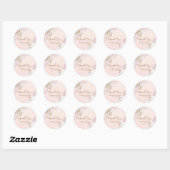 Modern Roze & Goud Bloemen Elegante gunst Ronde Sticker (Vel)