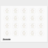 Modern roze goud bloemenkalligrafie meisje doop ronde sticker (Vel)