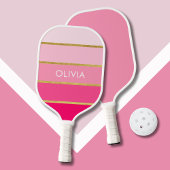 Modern roze goud gepersonaliseerd pickleball paddle