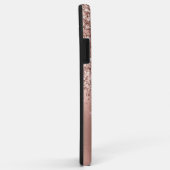 Modern Roze Goud Glitter Confetti Monogram Case-Mate iPhone Case (Achterkant/rechts)