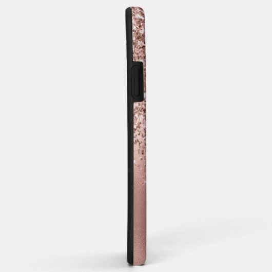 Modern Roze Goud Glitter Confetti Monogram Case-Mate iPhone Case (Achterkant/rechts)