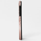 Modern Roze Goud Glitter Confetti Monogram Case-Mate iPhone Case (Achterkant/links)