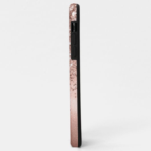 Modern Roze Goud Glitter Confetti Monogram Case-Mate iPhone Case (Achterkant/links)