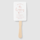 Modern Roze Goud Hart Script Programma Handwaaier (Voorkant)