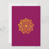 Modern Roze Goud Mandala Indische bruiloft uitnodi Kaart (Achterkant)