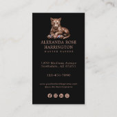 Modern Roze Goud Panter Kapperszaak Logo Qr Code Visitekaartje (Achterkant)