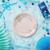  Modern Roze & Goud Rustieke Bloemen Bruiloft Papieren Bordje (Feest)