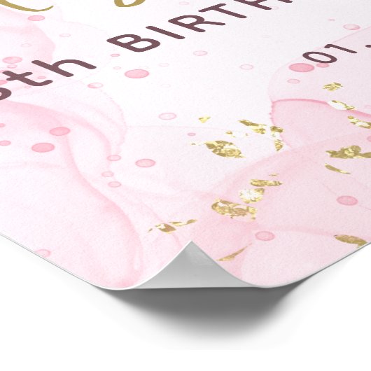 Modern Roze Goud Tiener Meisje Verjaardag Welkomst Poster (Hoek)