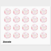 Modern Roze Goud Waterverf Ink Girly Bedankt Ronde Sticker (Vel)
