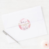 Modern Roze Goud Waterverf Ink Girly Bedankt Ronde Sticker (Envelop)