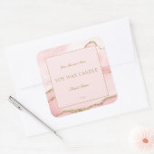 Modern Roze Gouden Agaat Marmeren Kaars Productlab Vierkante Sticker (Envelop)