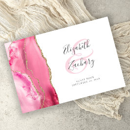 Modern Roze Gouden Agaat Script Wedding Gastenboek