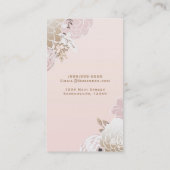  Modern Roze & Gouden Bloem Elegant Chic Visitekaartje (Achterkant)