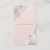  Modern Roze & Gouden Bloem Elegant Chic Visitekaartje (Voorkant)