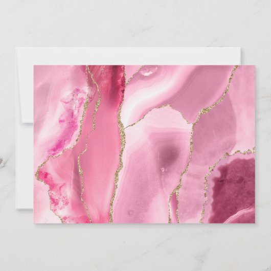 Modern roze gouden bruiddag kaart (Achterkant)