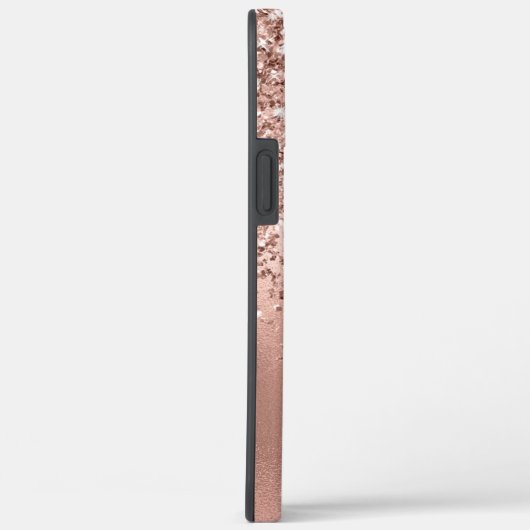 Modern Roze Gouden Glitter Confetti Monogrammed Case-Mate iPhone Case (Achterkant / Rechts)