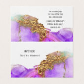 Modern roze gouden inkt Visitekaartje (Buitenkant ongevouwen)