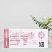 Modern Roze Gouden Paspoort Bewaar de Datum Kaart (Staand voorkant)