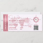 Modern Roze Gouden Paspoort Save the Date Kaart (Voorkant)