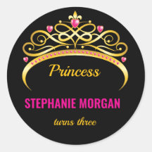 Modern roze gouden prinses kroon verjaardagsfeest