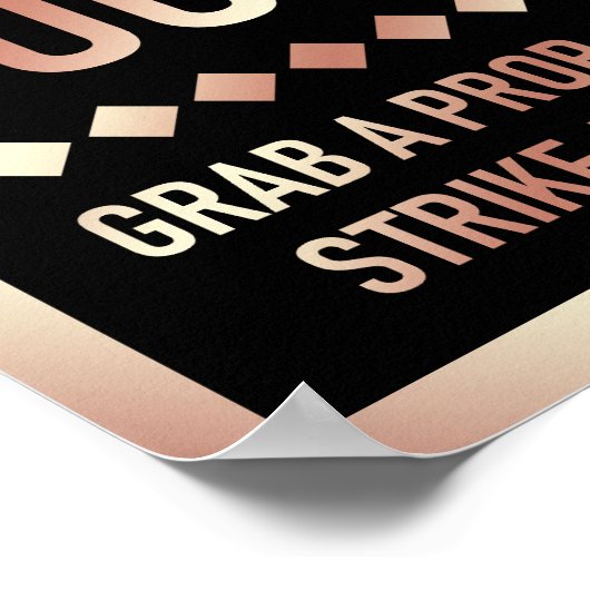 Modern Roze Gouden Trouw Foto Booth Bord Poster (Hoek)