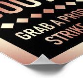 Modern roze gouden trouwfoto booth bord poster (Hoek)