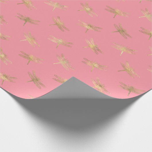 Modern roze goudkoppen cadeaupapier (Hoek)