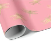 Modern roze goudkoppen cadeaupapier (Rol Hoek)