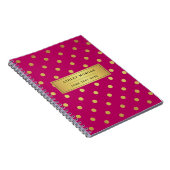 Modern roze goudlitter Polka Dots Notitieboek (Rechterzijde)