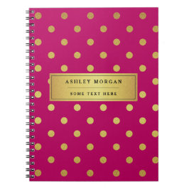 Modern roze goudlitter Polka Dots Notitieboek