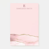 Modern roze goudmarmer post-it® notes (Voorkant)