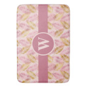 Modern roze goudtropisch palmlef badmat (Voorkant Verticaal)