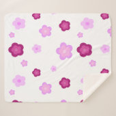 Modern roze gradiënt bloem patroon sherpa deken (Voorkant (horizontaal))