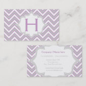 Modern roze, grijs chevron monogram gepersonalisee visitekaartje (Voorkant / Achterkant)