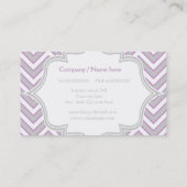 Modern roze, grijs chevron monogram gepersonalisee visitekaartje (Achterkant)