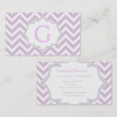 Modern roze, grijs chevron monogram gepersonalisee visitekaartje (Voorkant / Achterkant)